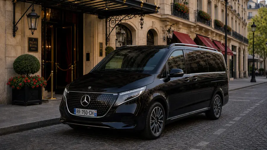 Mercedes EQV for Paris limousine service